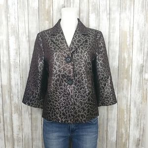 Michael Kors Silver Metallic/Brown Blazer. H176